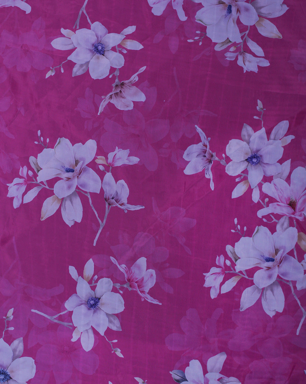 Pink Floral Design Glass Nylon Printed Fabric
