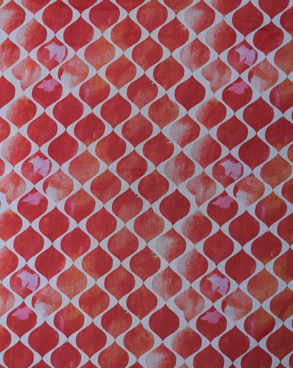 Orange Abstract Design Polyester Organza Printed Fabric