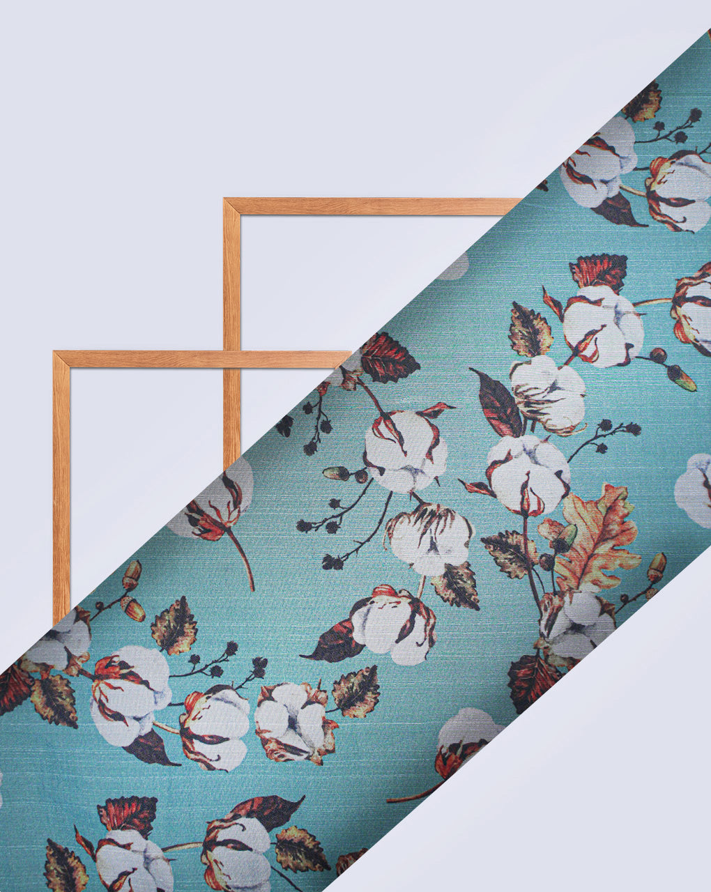 Sea Green Floral Design Polyester Organza Printed Fabric