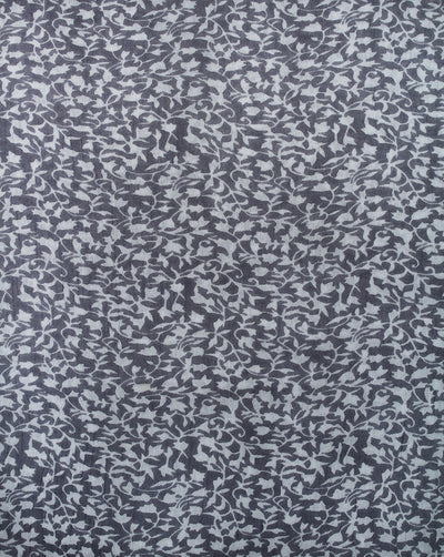 Grey & White Abstract Design Rayon Crepe Printed Fabric