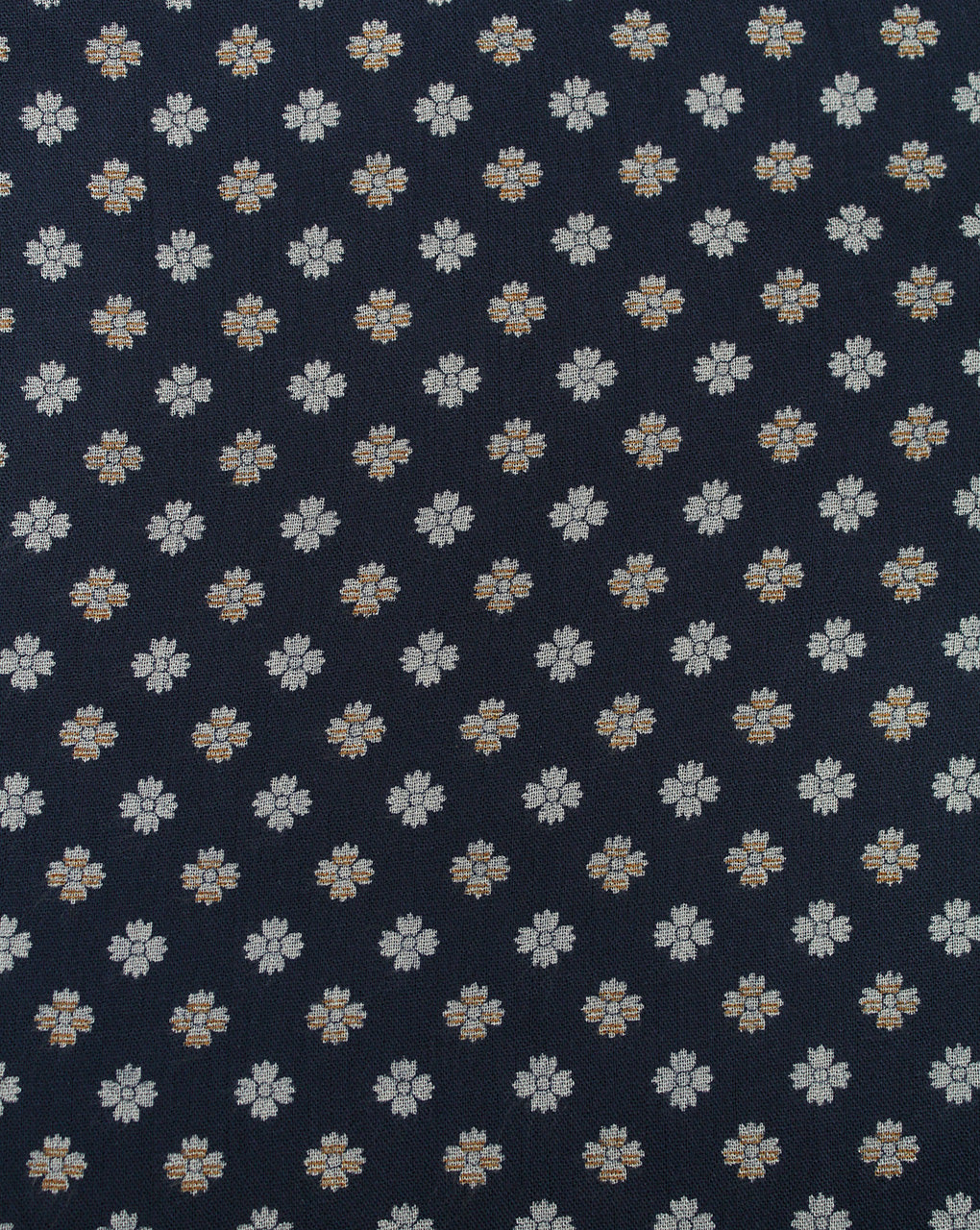 Navy Blue Floral Design Rayon Crepe Printed Fabric