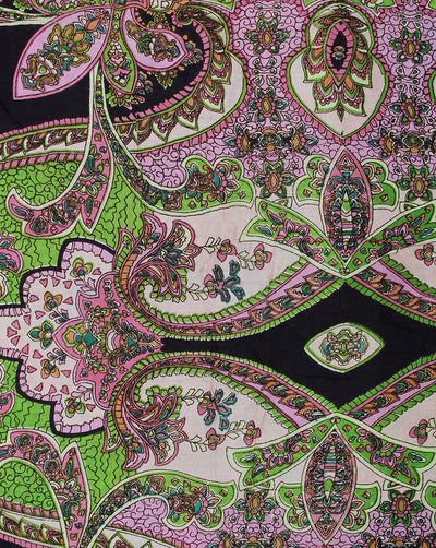 Multicolor Abstract Design Cotton Crepe Printed Fabric