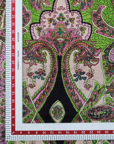 Multicolor Abstract Design Cotton Crepe Printed Fabric
