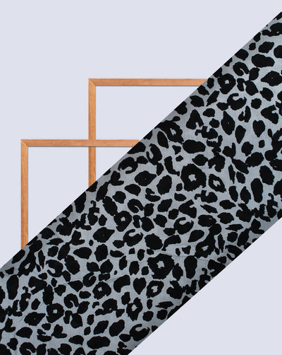 Black & White Animal Design Cotton Crepe Printed Fabric