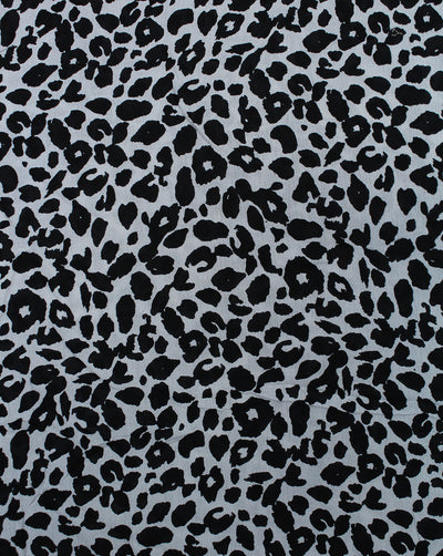 Black & White Animal Design Cotton Crepe Printed Fabric