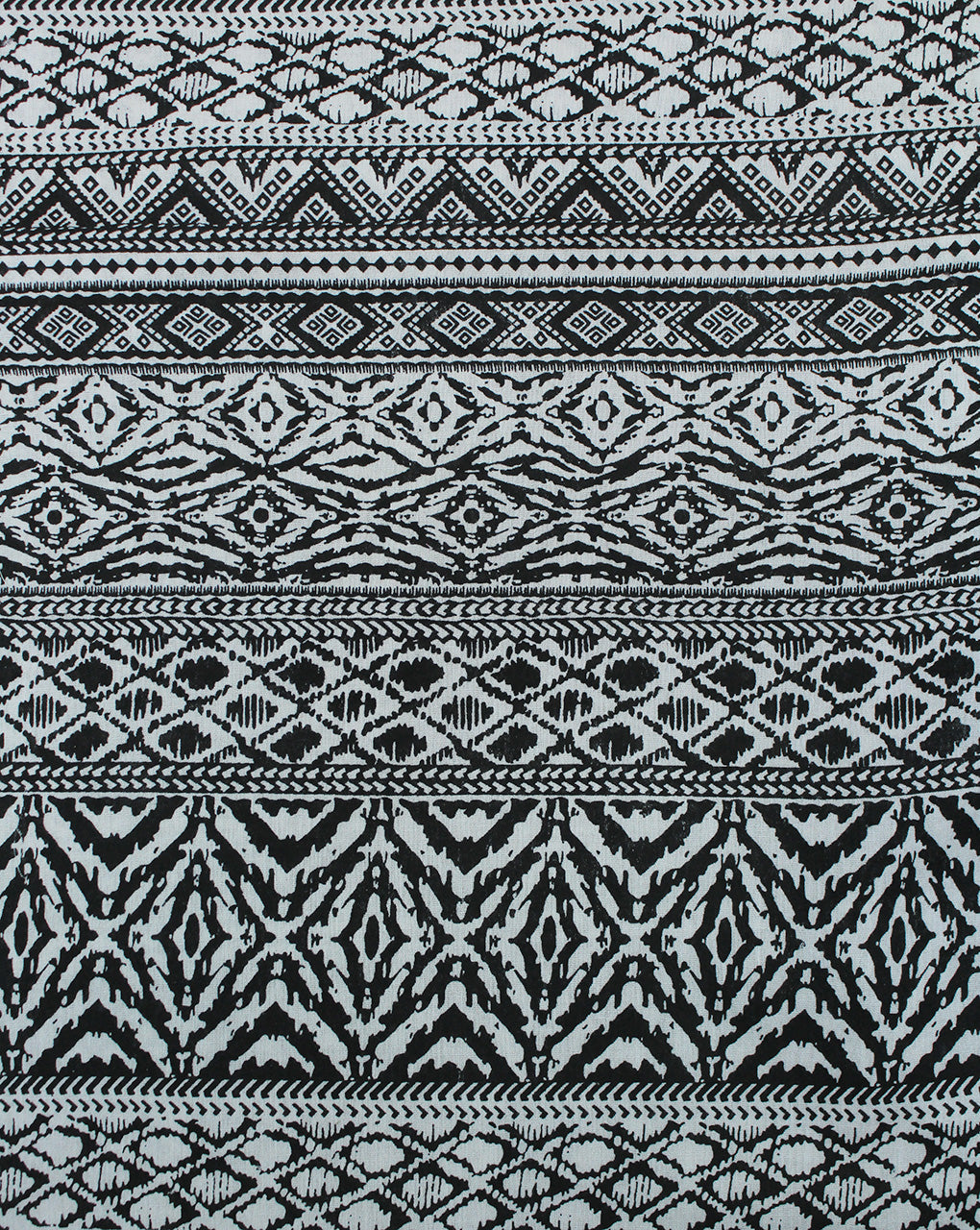 Black & White Stripes Design Cotton Crepe Printed Fabric