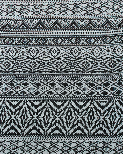 Black & White Stripes Design Cotton Crepe Printed Fabric