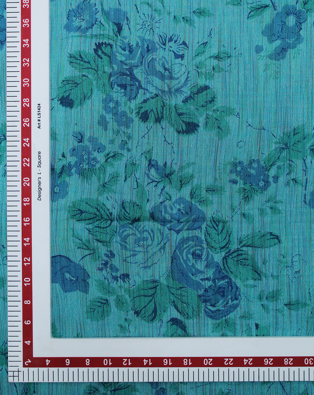 Light Green Floral Design Cotton Crepe Printed Fabric