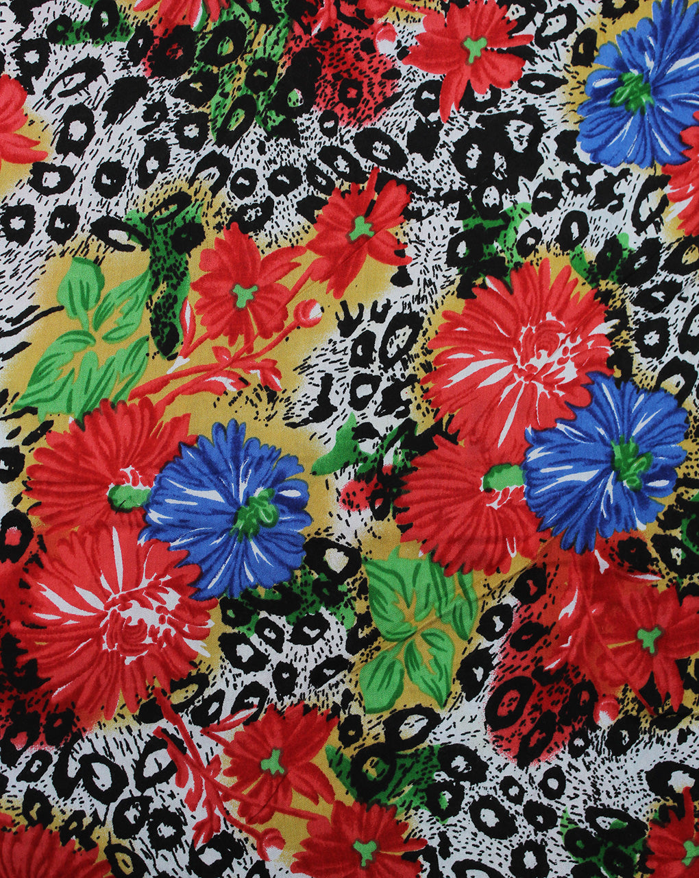 Multicolor Floral Design Rayon Crepe Printed Fabric