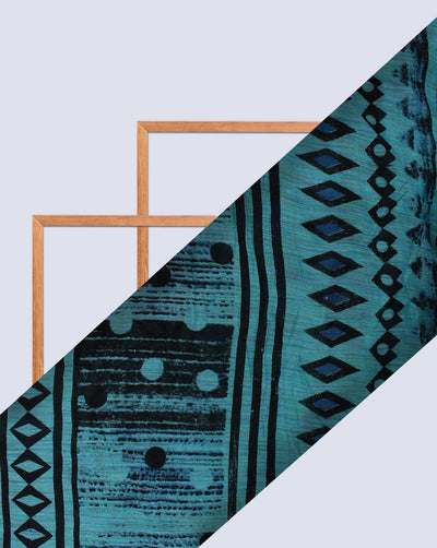 Multicolor Abstract Design Cotton Crepe Printed Fabric