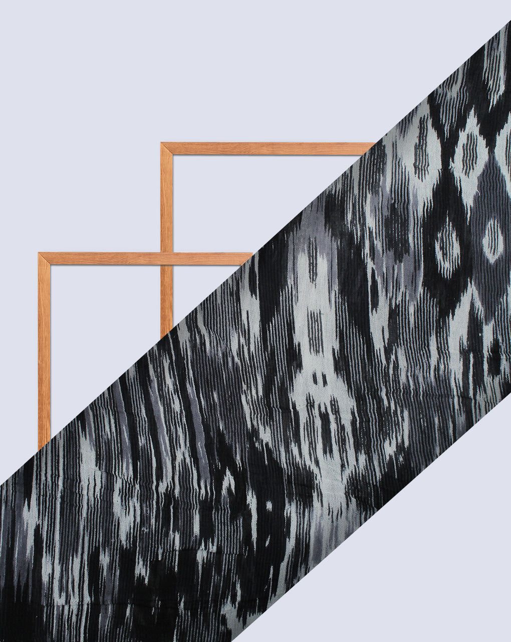 BLACK & WHITE IKAT DESIGN COTTON CREPE PRINTED FABRIC