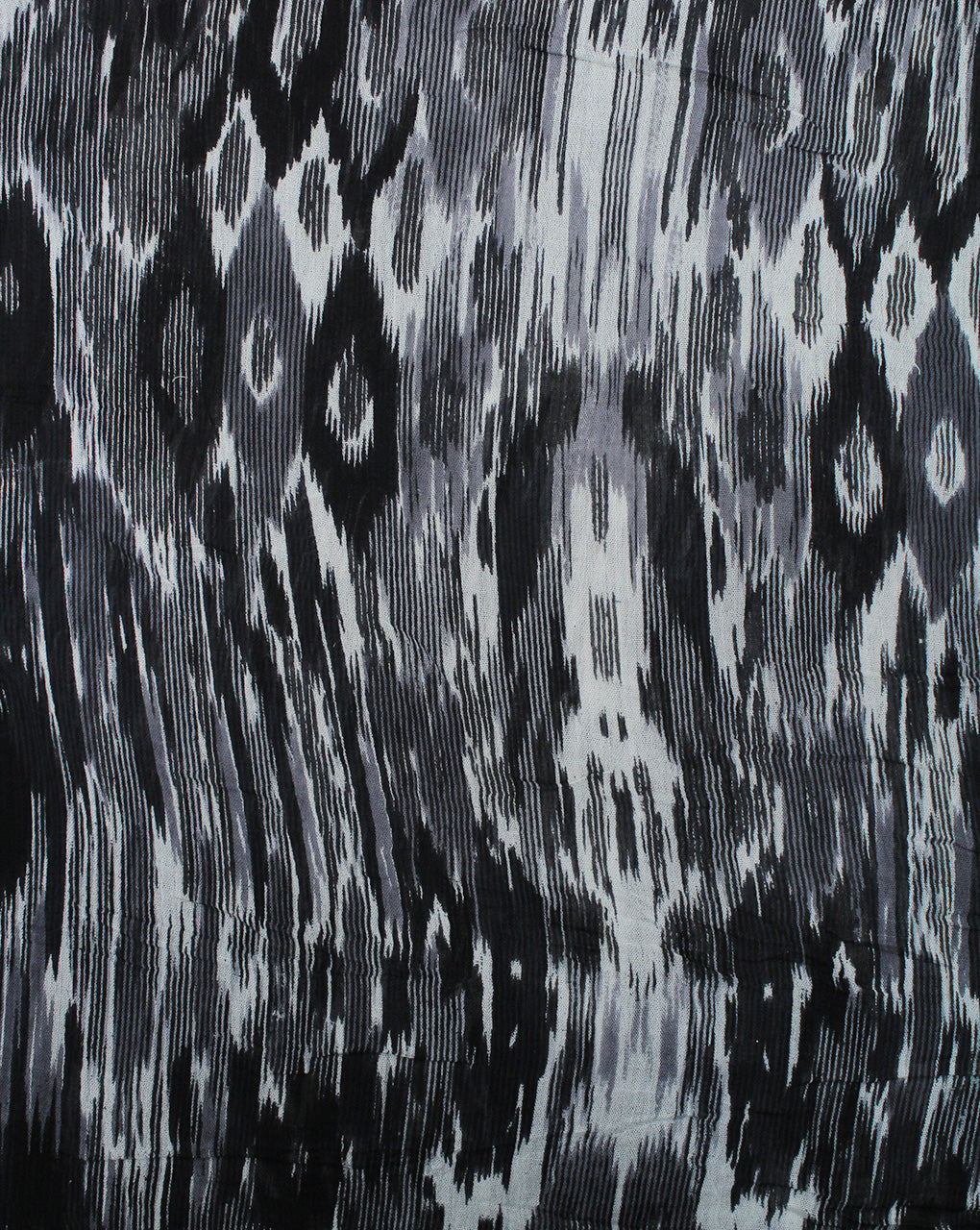 BLACK & WHITE IKAT DESIGN COTTON CREPE PRINTED FABRIC