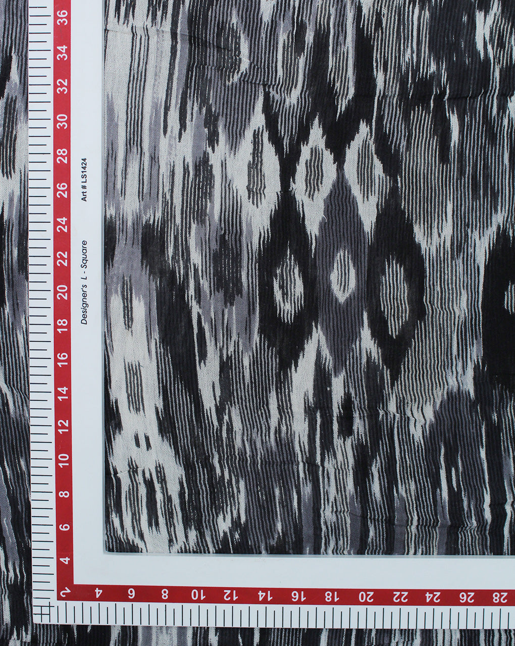 BLACK & WHITE IKAT DESIGN COTTON CREPE PRINTED FABRIC