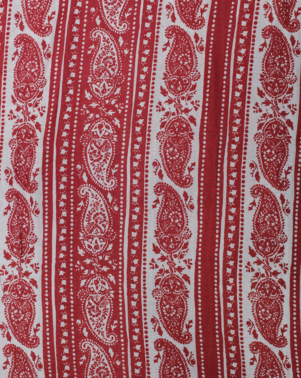 RED & WHITE PAISLEY DESIGN RAYON CREPE PRINTED FABRIC