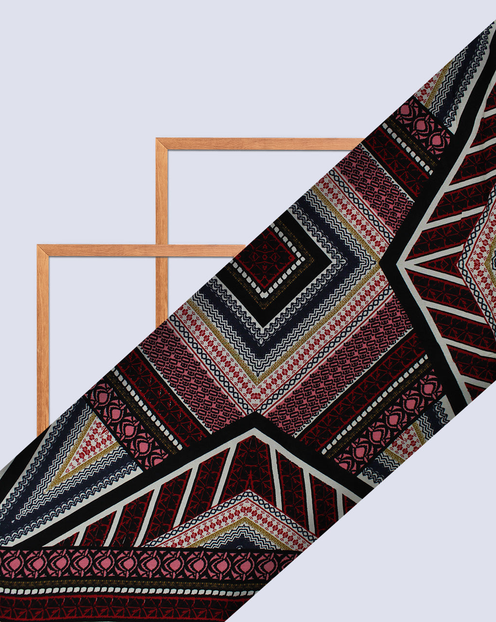 MULTICOLOR ABSTRACT DESIGN RAYON CREPE PRINTED FABRIC