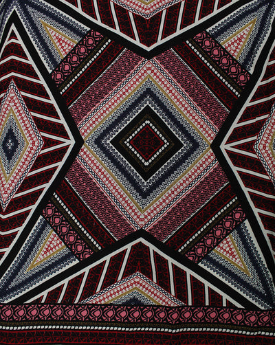 MULTICOLOR ABSTRACT DESIGN RAYON CREPE PRINTED FABRIC