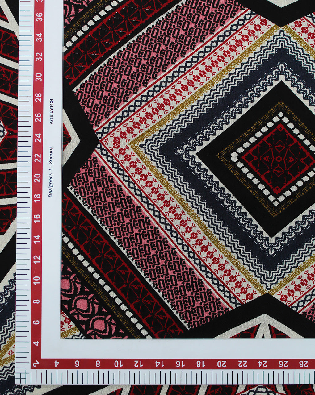 MULTICOLOR ABSTRACT DESIGN RAYON CREPE PRINTED FABRIC