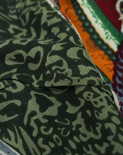 MULTICOLOR ABSTRACT DESIGN COTTON CREPE PRINTED FABRIC