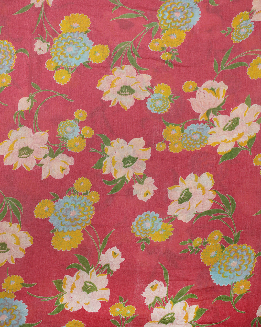 MULTICOLOR FLORAL DESIGN COTTON CREPE PRINTED FABRIC