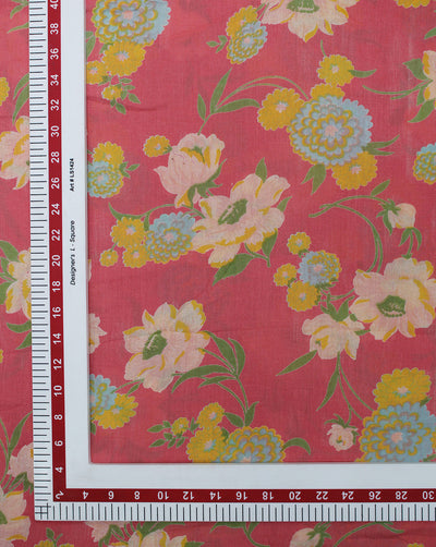 MULTICOLOR FLORAL DESIGN COTTON CREPE PRINTED FABRIC
