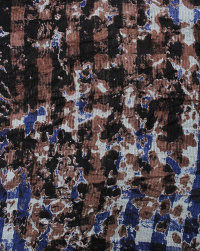 MULTICOLOR ABSTRACT DESIGN COTTON CREPE PRINTED FABRIC