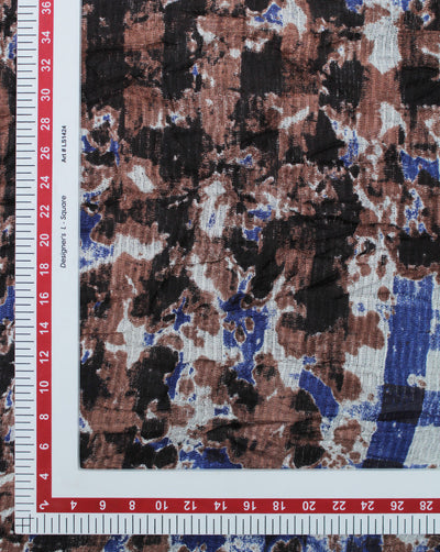MULTICOLOR ABSTRACT DESIGN COTTON CREPE PRINTED FABRIC