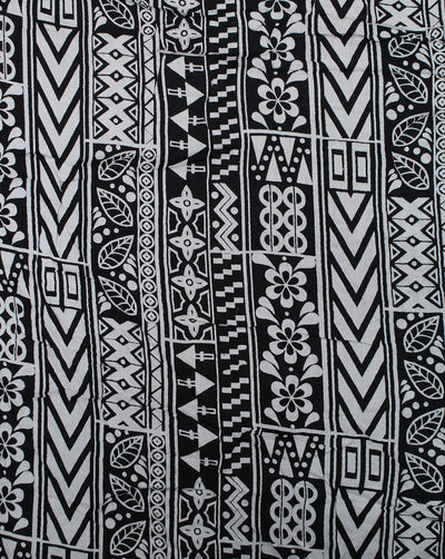 BLACK & WHITE ABSTRACT DESIGN RAYON CREPE PRINTED FABRIC