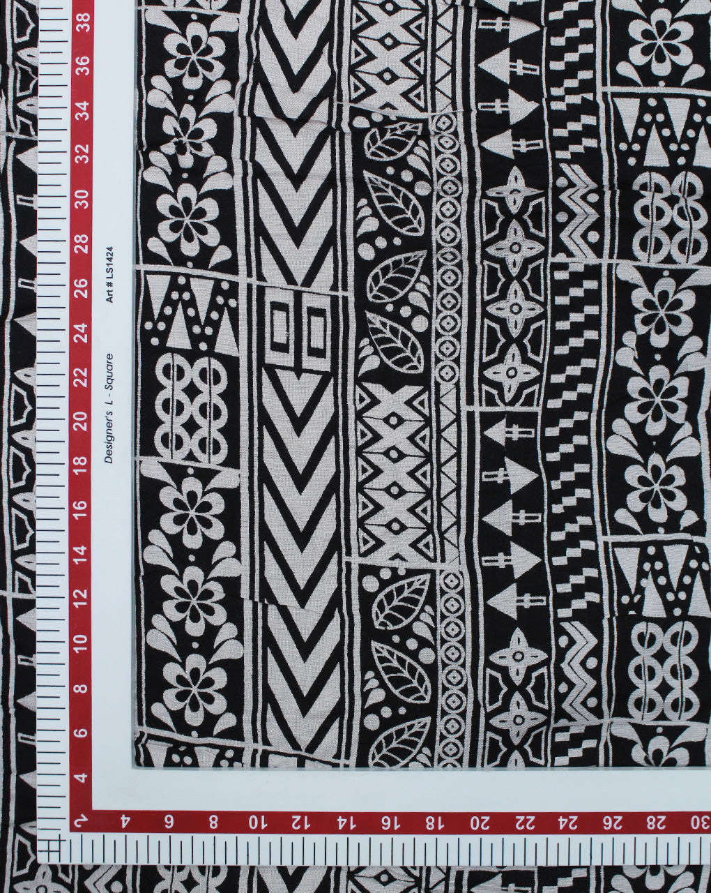 BLACK & WHITE ABSTRACT DESIGN RAYON CREPE PRINTED FABRIC