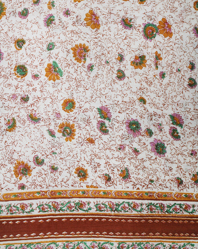 MULTICOLOR FLORAL DESIGN COTTON CREPE PRINTED FABRIC