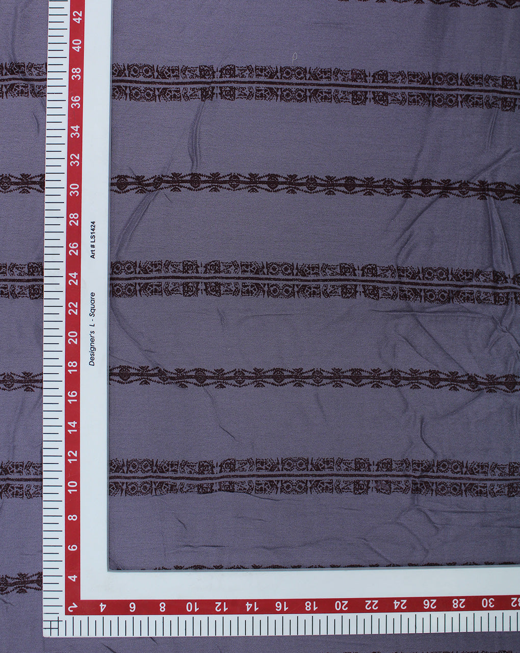 LIGHT PURPLE STRIPES DESIGN COTTON CREPE PRINTED FABRIC