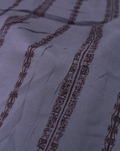 LIGHT PURPLE STRIPES DESIGN COTTON CREPE PRINTED FABRIC