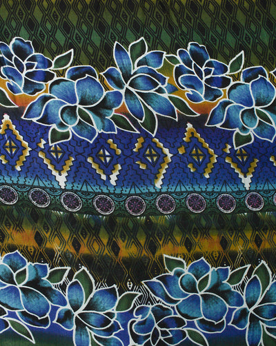 MULTICOLOR FLORAL DESIGN RAYON CREPE PRINTED FABRIC