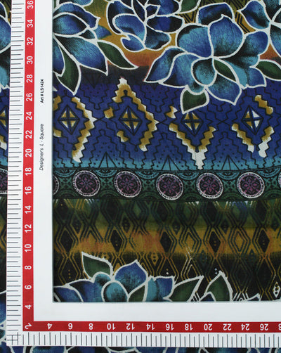 MULTICOLOR FLORAL DESIGN RAYON CREPE PRINTED FABRIC
