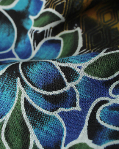 MULTICOLOR FLORAL DESIGN RAYON CREPE PRINTED FABRIC