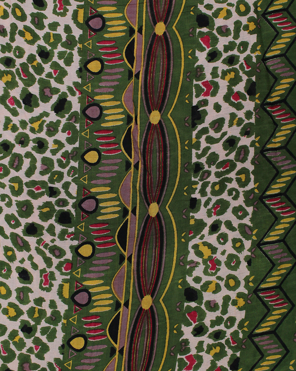 MULTICOLOR ABSTRACT DESIGN RAYON CREPE PRINTED FABRIC