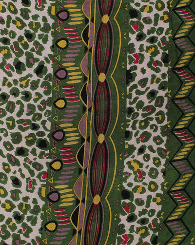 MULTICOLOR ABSTRACT DESIGN RAYON CREPE PRINTED FABRIC