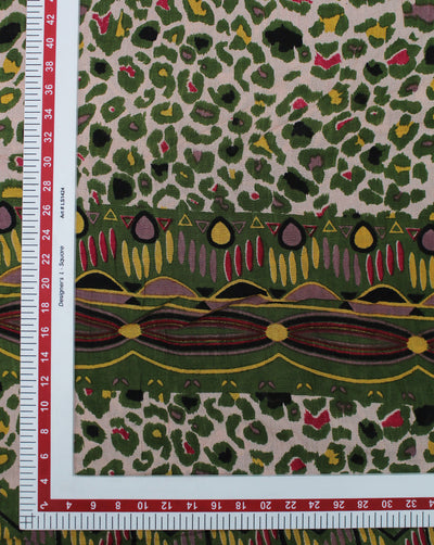 MULTICOLOR ABSTRACT DESIGN RAYON CREPE PRINTED FABRIC