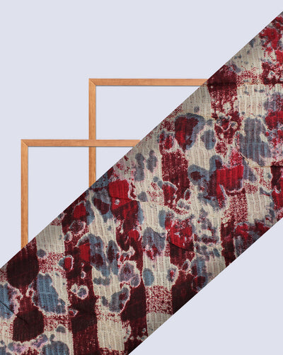 MULTICOLOR ABSTRACT DESIGN COTTON CREPE PRINTED FABRIC