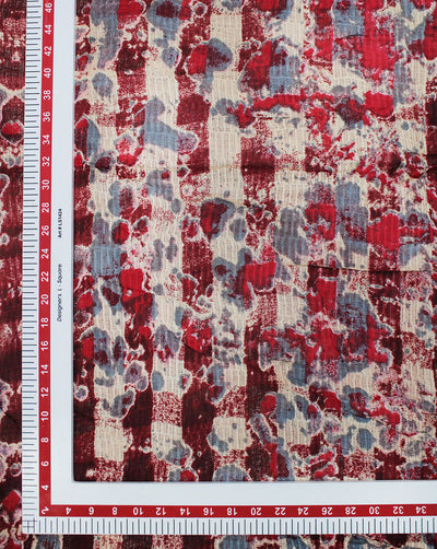 MULTICOLOR ABSTRACT DESIGN COTTON CREPE PRINTED FABRIC