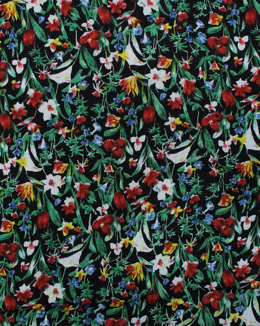 MULTICOLOR FLORAL DESIGN RAYON CREPE PRINTED FABRIC