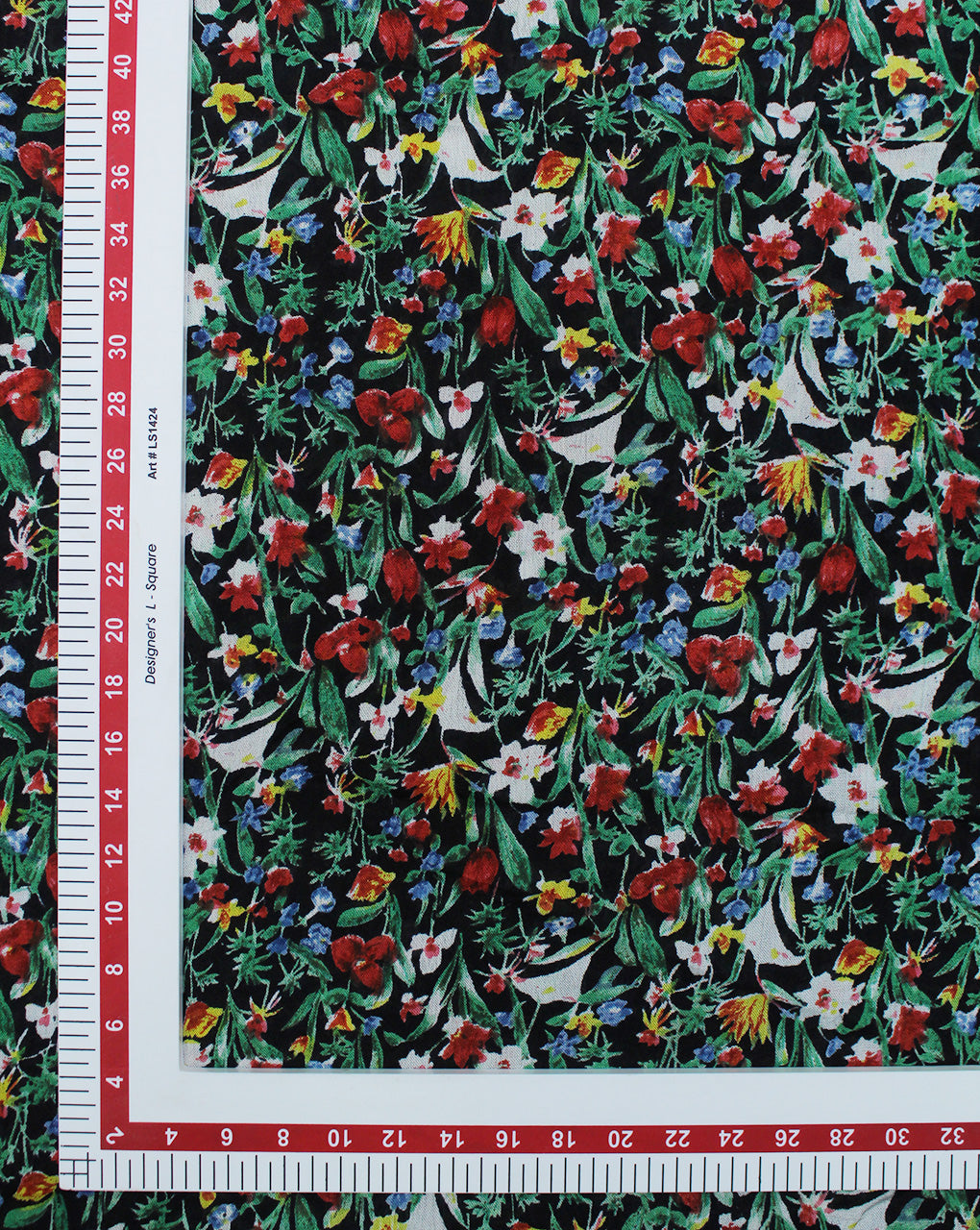 MULTICOLOR FLORAL DESIGN RAYON CREPE PRINTED FABRIC