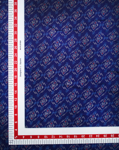LIGHT BLUE ABSTRACT DESIGN RAYON CREPE PRINTED FABRIC