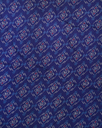 LIGHT BLUE ABSTRACT DESIGN RAYON CREPE PRINTED FABRIC