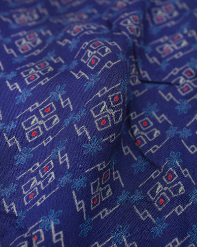 LIGHT BLUE ABSTRACT DESIGN RAYON CREPE PRINTED FABRIC