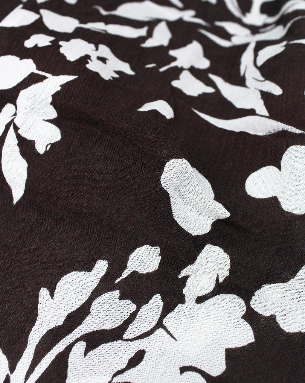 LIGHT BROWN & WHITE ABSTRACT DESIGN RAYON CREPE PRINTED FABRIC