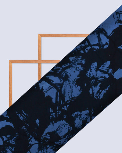 BLUE ABSTRACT DESIGN POLYESTER JACQUARD FABRIC