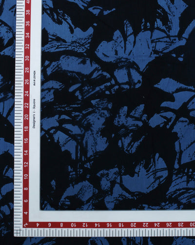 BLUE ABSTRACT DESIGN POLYESTER JACQUARD FABRIC