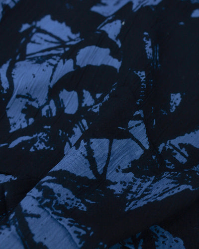 BLUE ABSTRACT DESIGN POLYESTER JACQUARD FABRIC