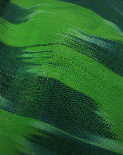 Green Yarn Dyed Cotton Ikat Fabric