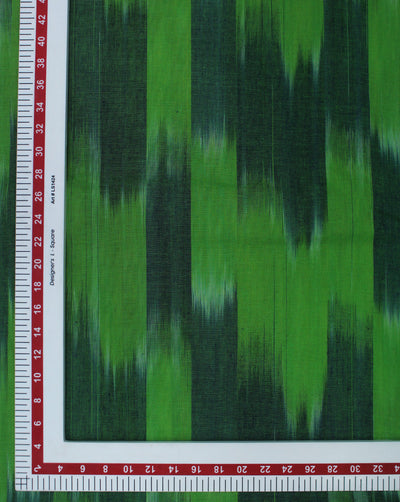 Green Yarn Dyed Cotton Ikat Fabric